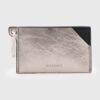 AllSaints carcasa din piele HEX CARDHOLDER culoarea argintiu