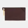 AllSaints carcasa din piele HEX CARDHOLDER culoarea bordo