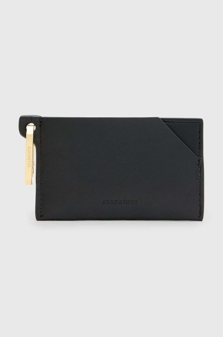 AllSaints carcasa din piele HEX CARDHOLDER culoarea negru