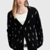 AllSaints cardigan de lana ZAP culoarea negru