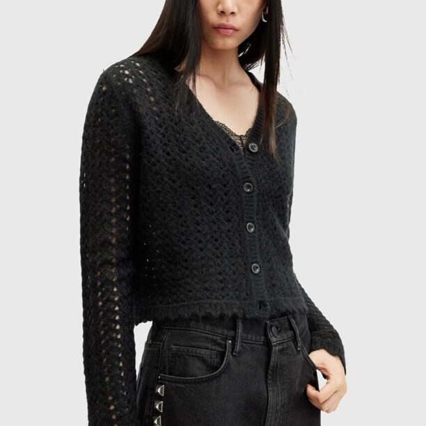 AllSaints cardigan din lana VIVIAN culoarea negru