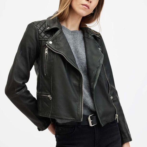 AllSaints geaca de piele CARGO BIKER femei