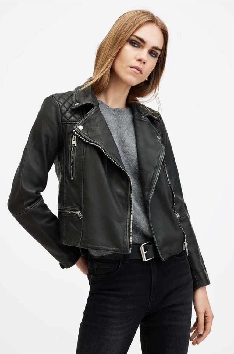 AllSaints geaca de piele CARGO BIKER femei