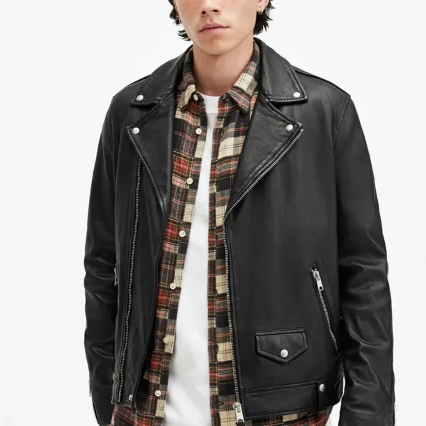 AllSaints geaca de piele MILO barbati