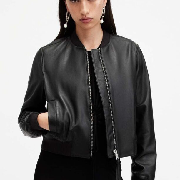 AllSaints geaca de piele ORTEN BOMBER JACKET femei