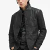 AllSaints geaca de piele SURVEY LTHR BLAZER barbati