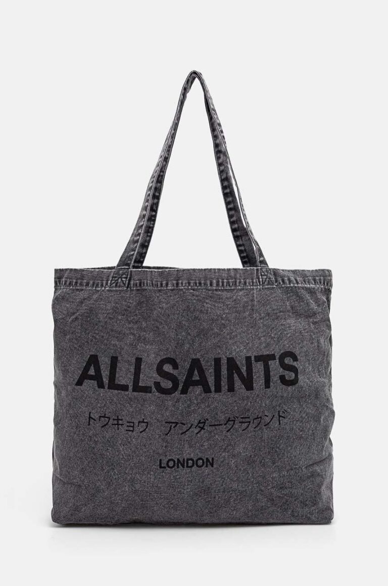 AllSaints geanta de bumbac culoarea negru