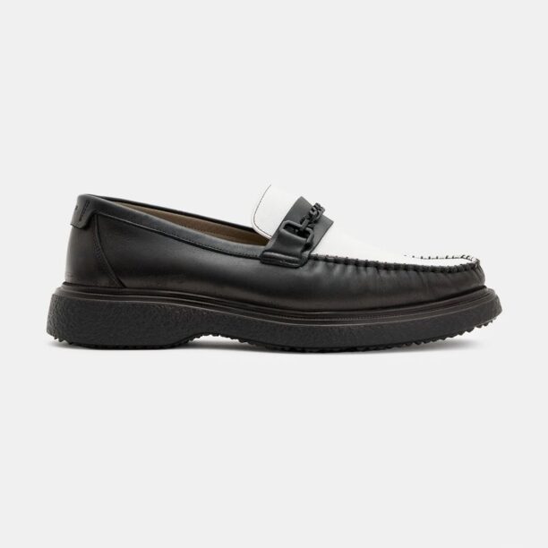 AllSaints mocasini de piele Gibbs Chain Loafer barbati