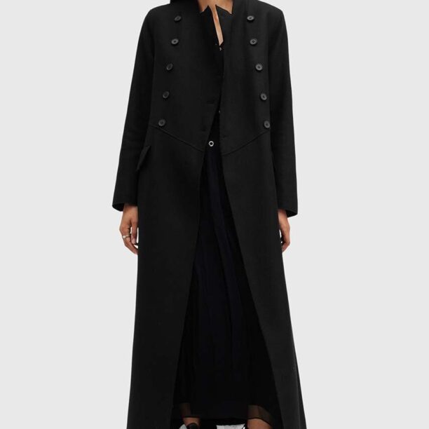 AllSaints palton de lana BLAIZE COAT culoarea negru