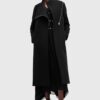 AllSaints palton de lana MARGOH COAT culoarea negru