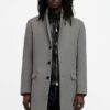 AllSaints palton din lana HAL COAT culoarea gri