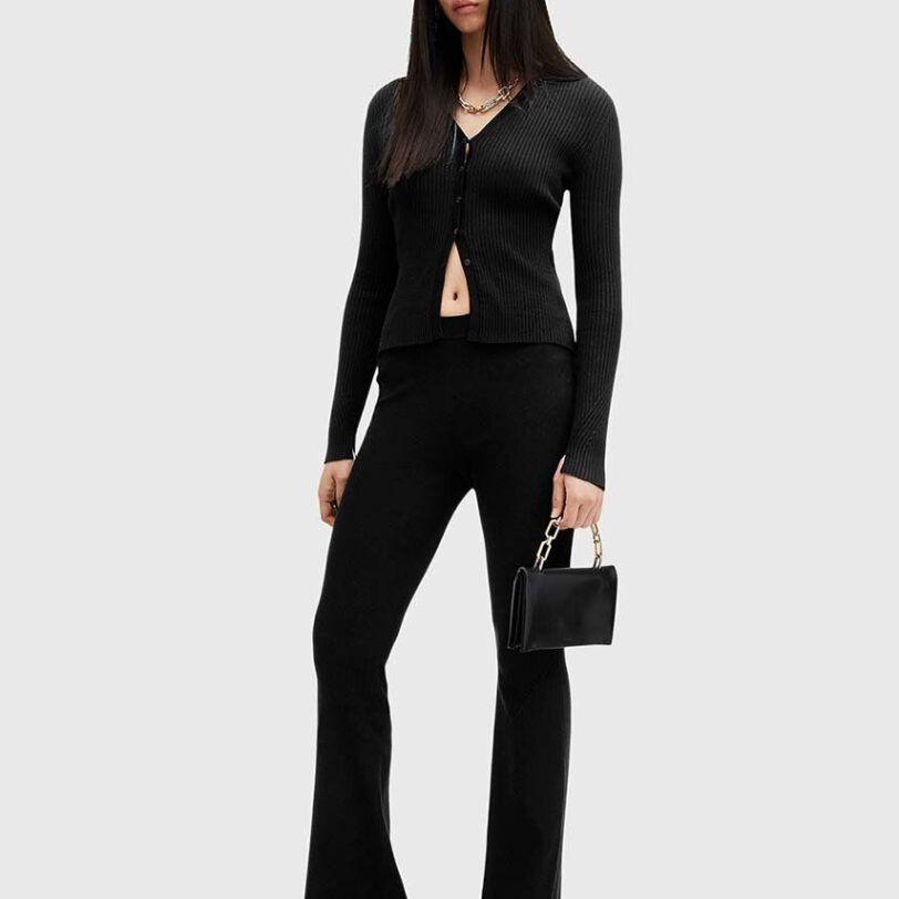 AllSaints pantaloni PEACHES culoarea negru
