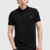 AllSaints polo de bumbac REFORM culoarea negru