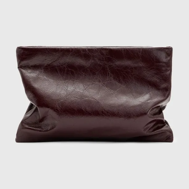 AllSaints poseta piele BETTINA CLUTCH culoarea bordo