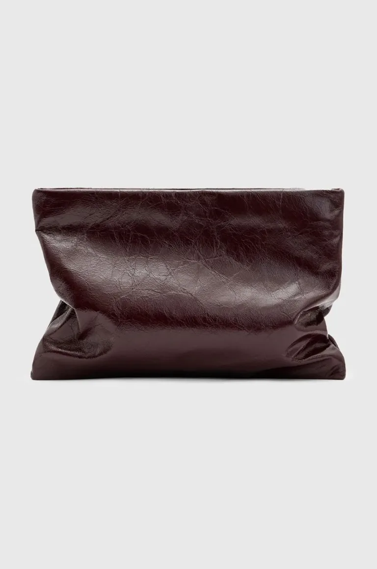 AllSaints poseta piele BETTINA CLUTCH culoarea bordo