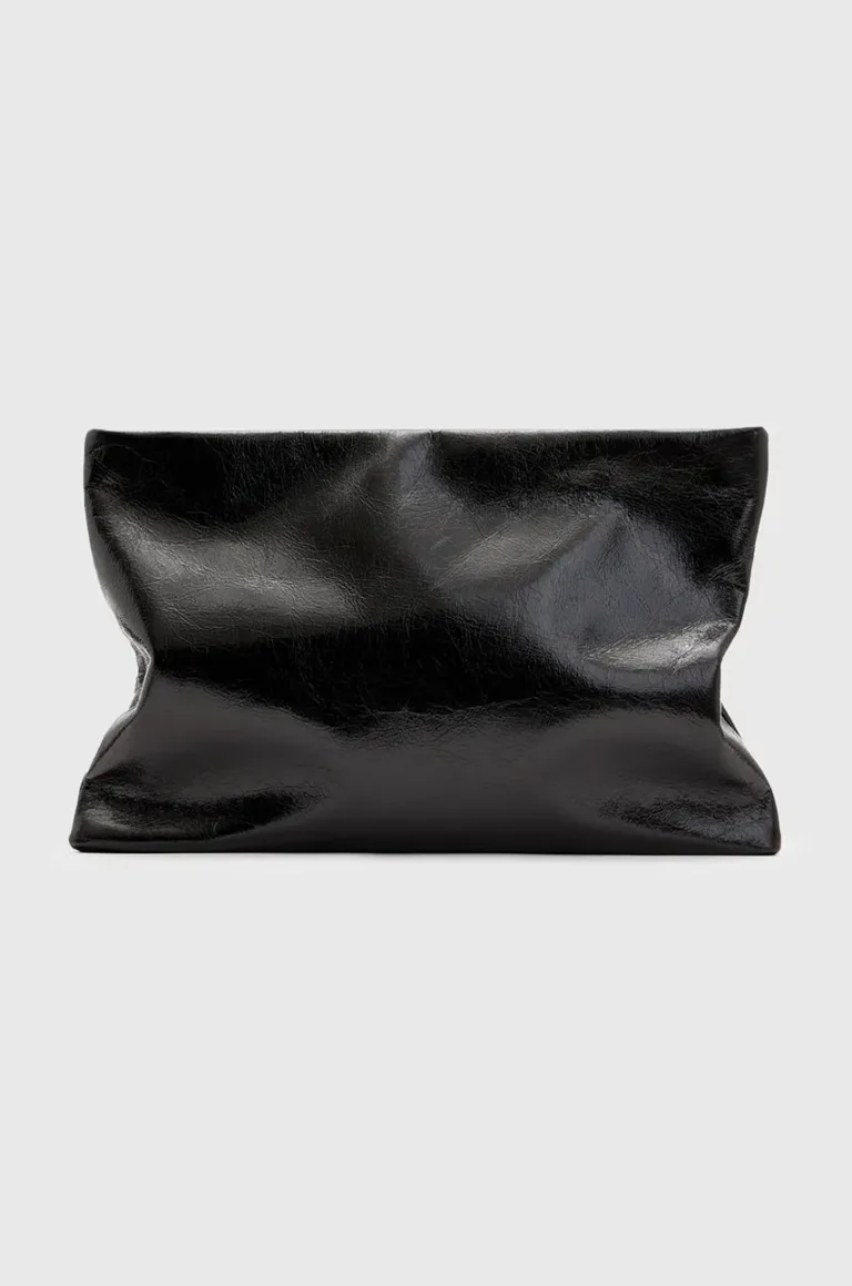 AllSaints poseta piele BETTINA CLUTCH culoarea negru