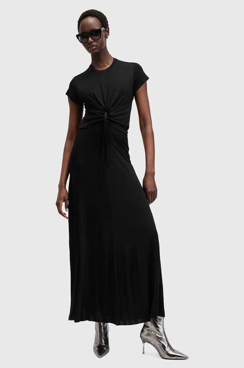 AllSaints rochie XYLIA DRESS culoarea negru