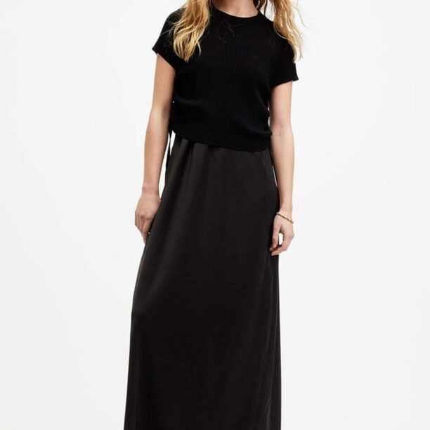 AllSaints rochie si pulover HAYES DRESS culoarea negru