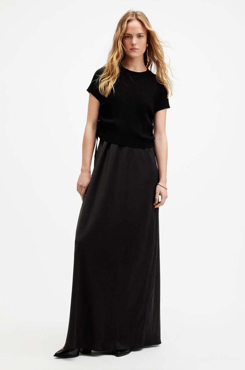 AllSaints rochie si pulover HAYES DRESS culoarea negru