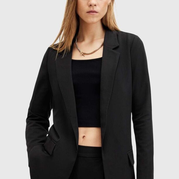 AllSaints sacou ALEIDA TRI BLAZER culoarea negru