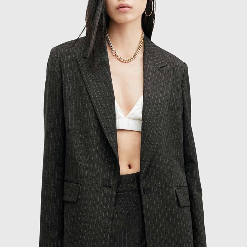 AllSaints sacou AVERIE PIN culoarea gri