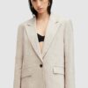 AllSaints sacou WHITNEY BLAZER culoarea bej