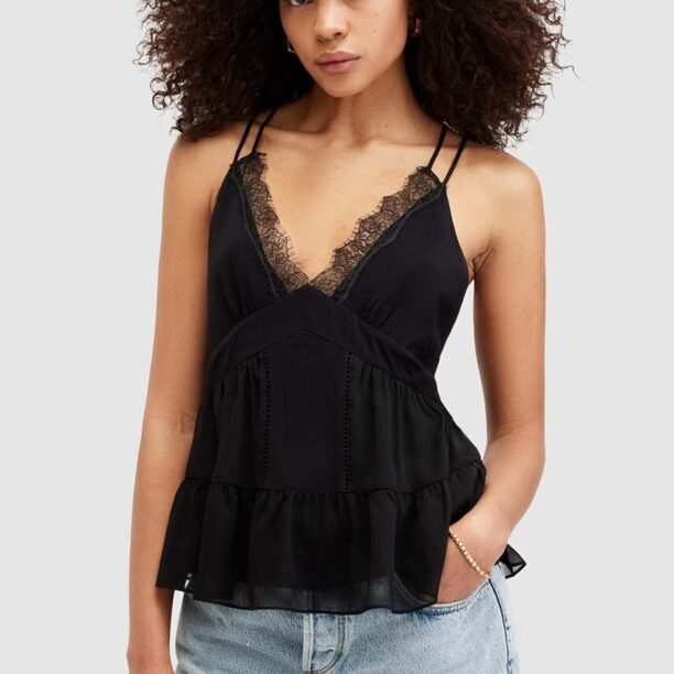 AllSaints top ROWEN TOP culoarea negru