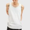 AllSaints top din bumbac EDWARDS VEST culoarea alb