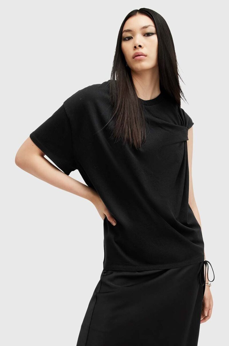 AllSaints tricou din bumbac ONYX TWIST femei