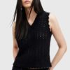 AllSaints vesta de lana VIVIAN TANK culoarea negru