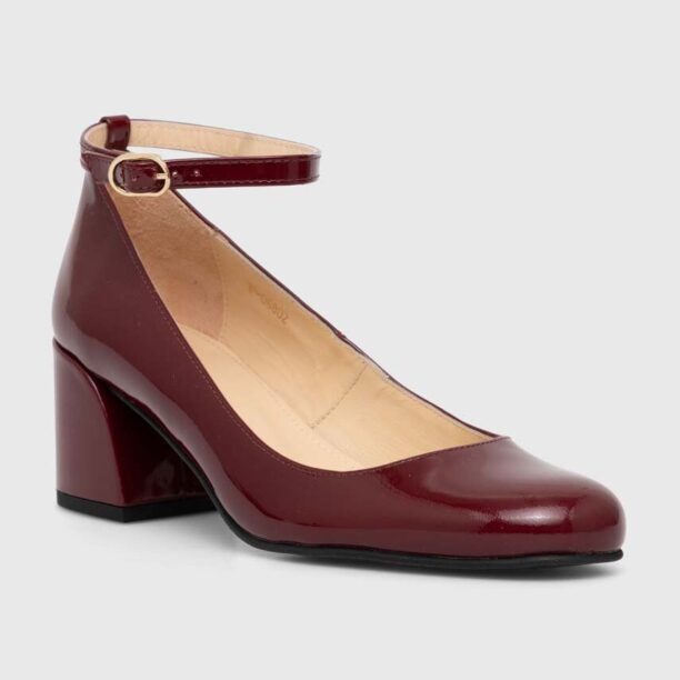 Alohas pantofi de piele Antoine culoarea bordo