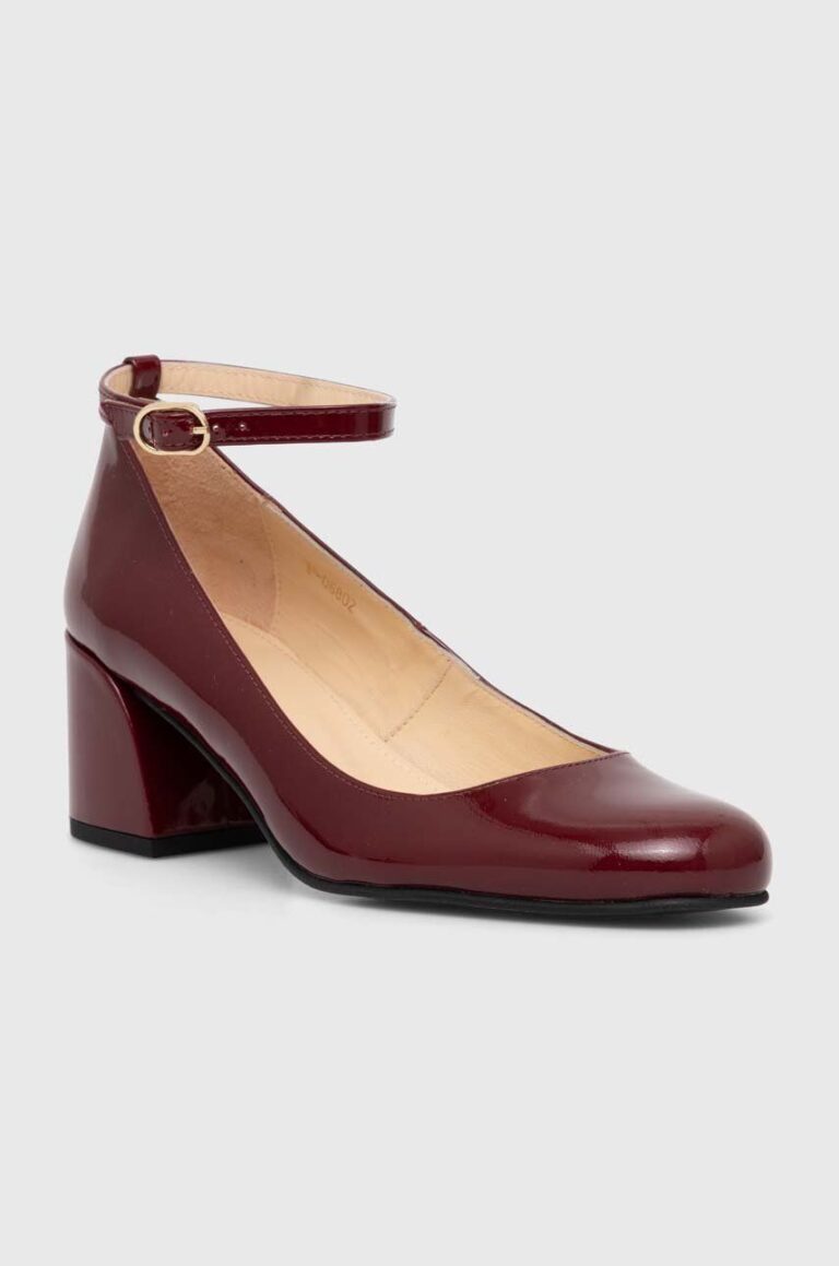 Alohas pantofi de piele Antoine culoarea bordo