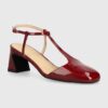 Alohas pantofi de piele Jayne culoarea bordo