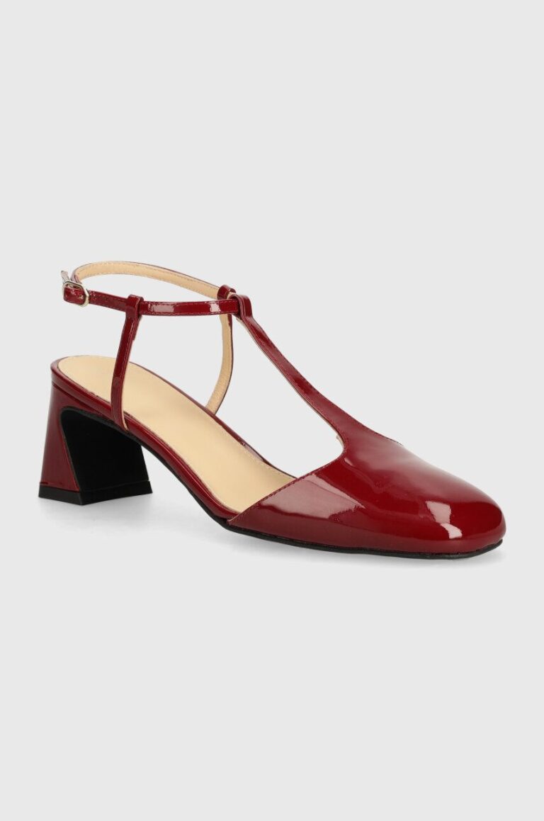 Alohas pantofi de piele Jayne culoarea bordo