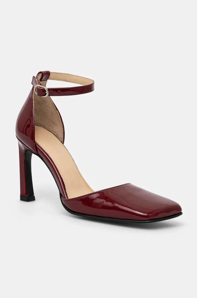 Alohas stilettos de piele Liebe culoarea bordo