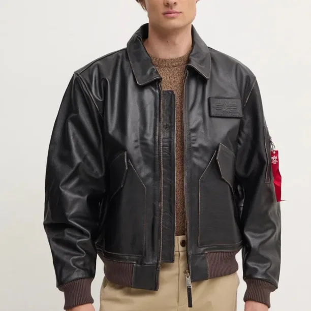 Alpha Industries geaca de piele barbati