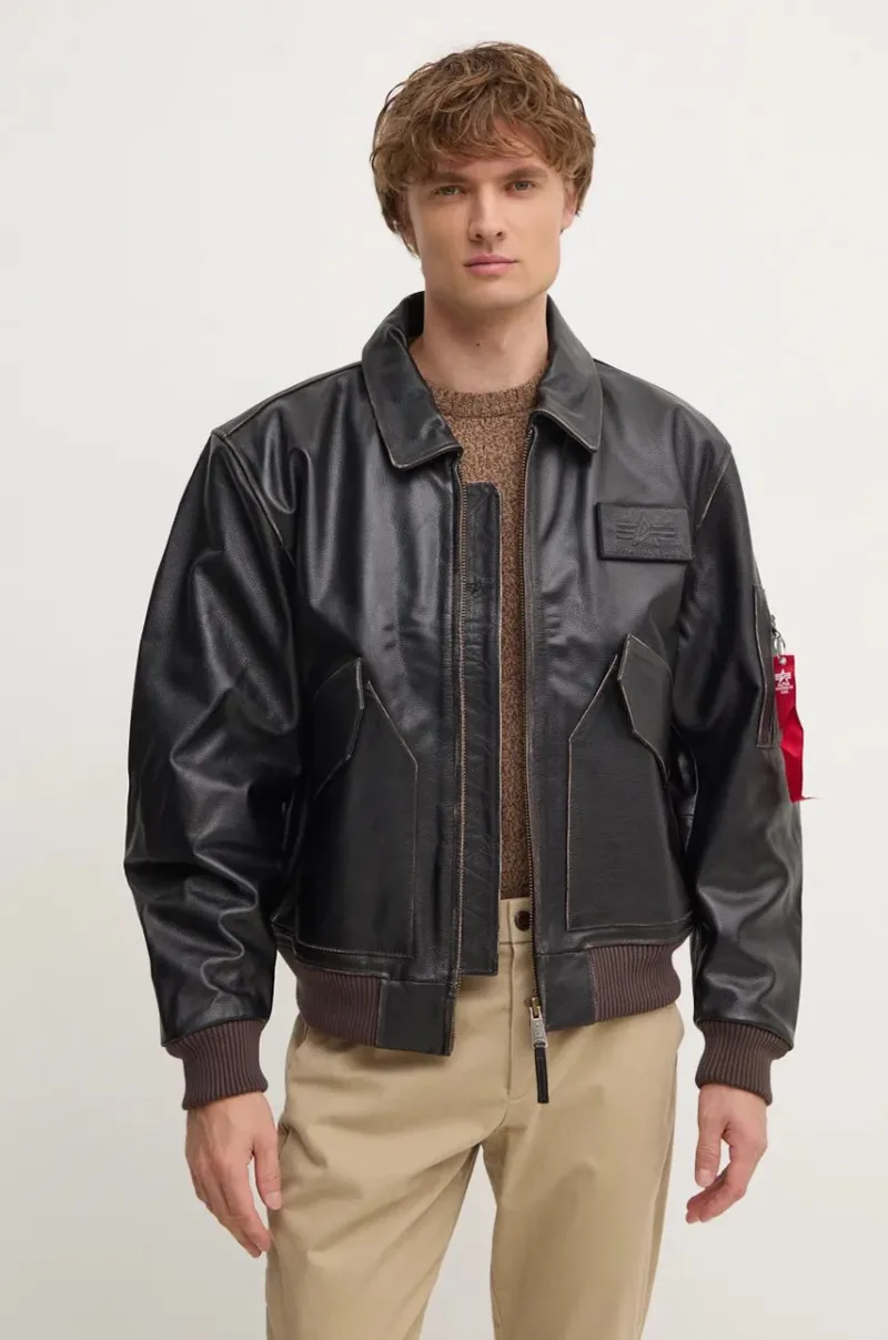 Alpha Industries geaca de piele barbati