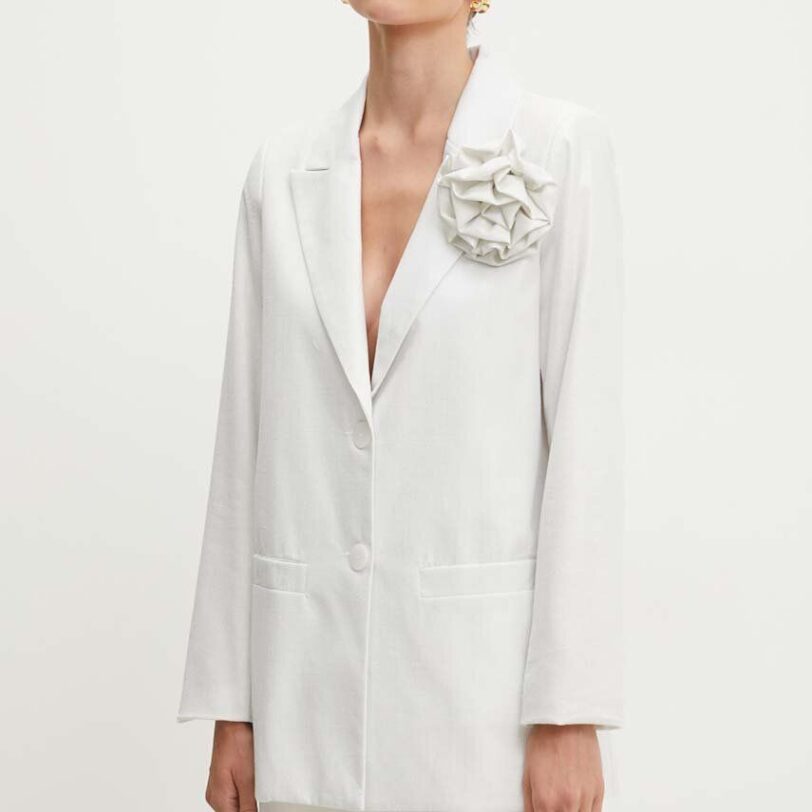 Answear Lab blazer din amestec de in culoarea alb