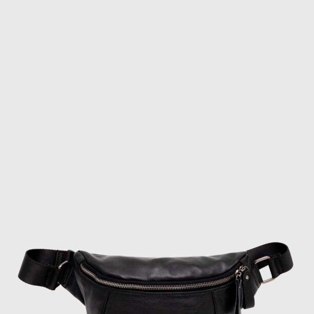 Answear Lab borseta de piele culoarea negru