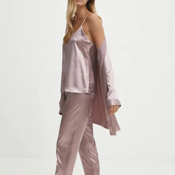 Answear Lab compleu pijama culoarea violet