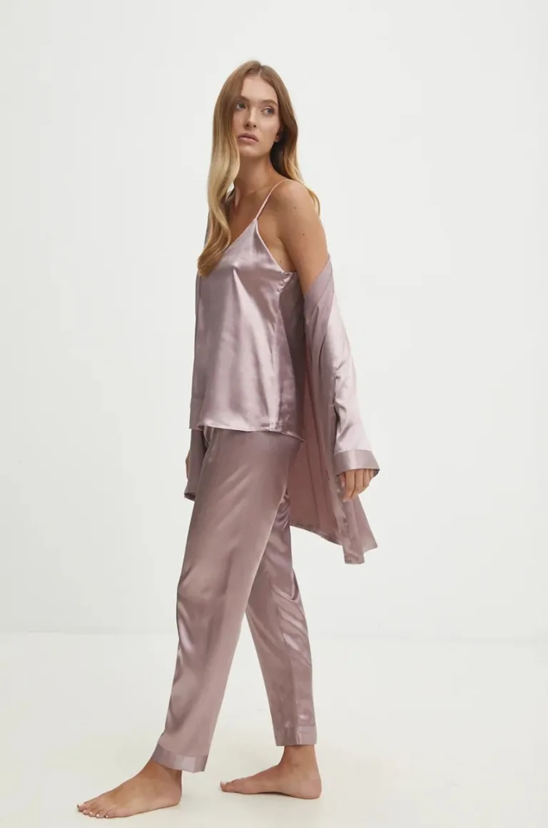 Answear Lab compleu pijama culoarea violet