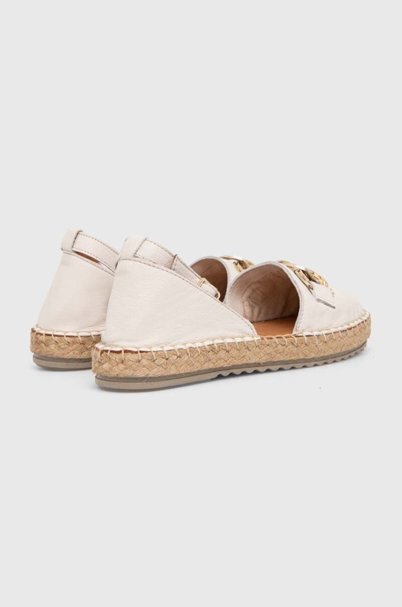 Answear Lab espadrile de piele culoarea bej preţ