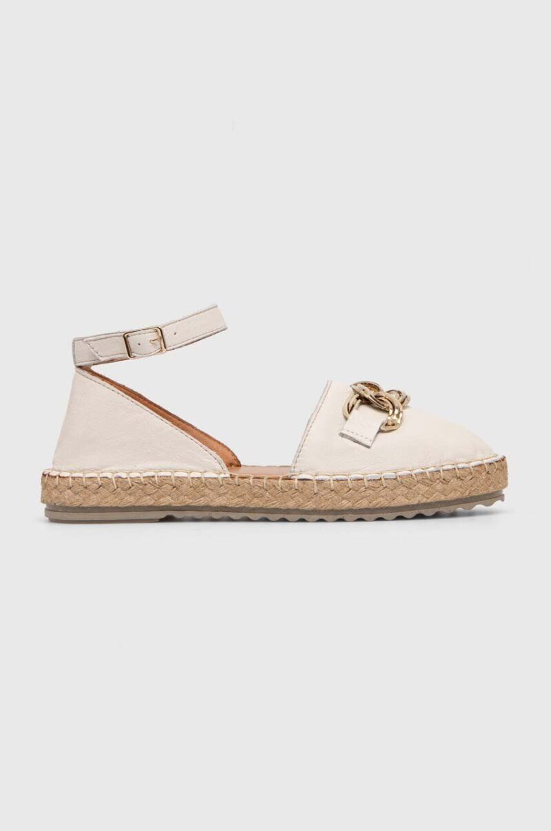 Answear Lab espadrile de piele culoarea bej