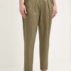 Answear Lab pantaloni de bumbac culoarea verde