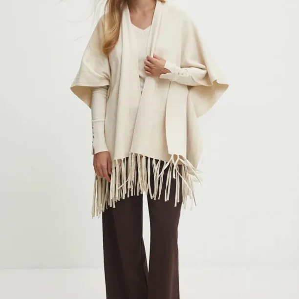 Answear Lab poncho culoarea bej