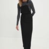 Answear Lab rochie jeans culoarea negru