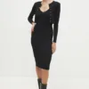 Answear Lab rochie și cardigan culoarea negru