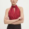 Answear Lab top de in culoarea bordo