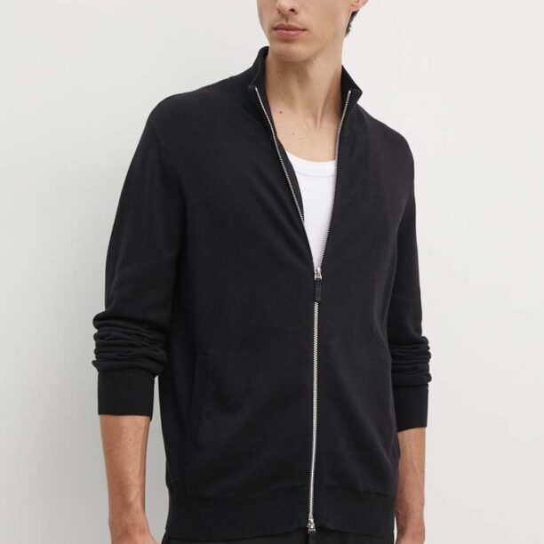 Armani Exchange cardigan din bumbac culoarea negru