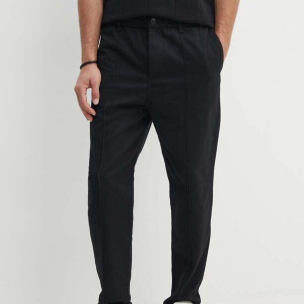 Armani Exchange pantaloni de bumbac culoarea negru